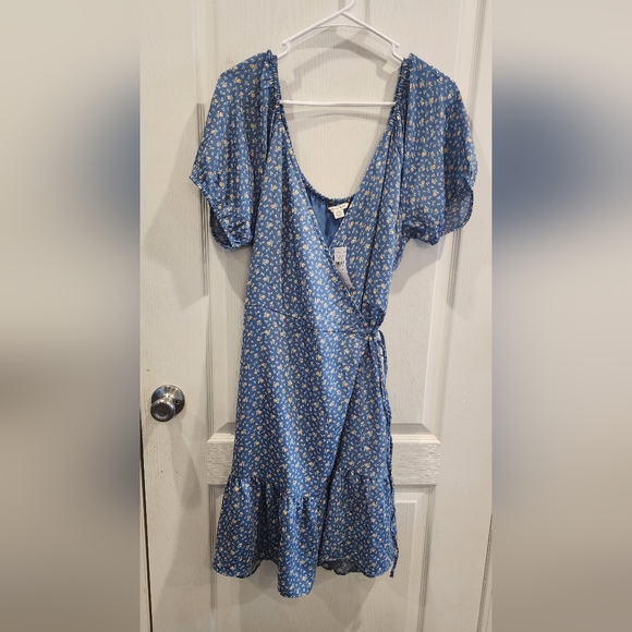 Ae Wrap Dress Multi Printed Long Sleeve Wrap Over Midi Dress  AX Paris
